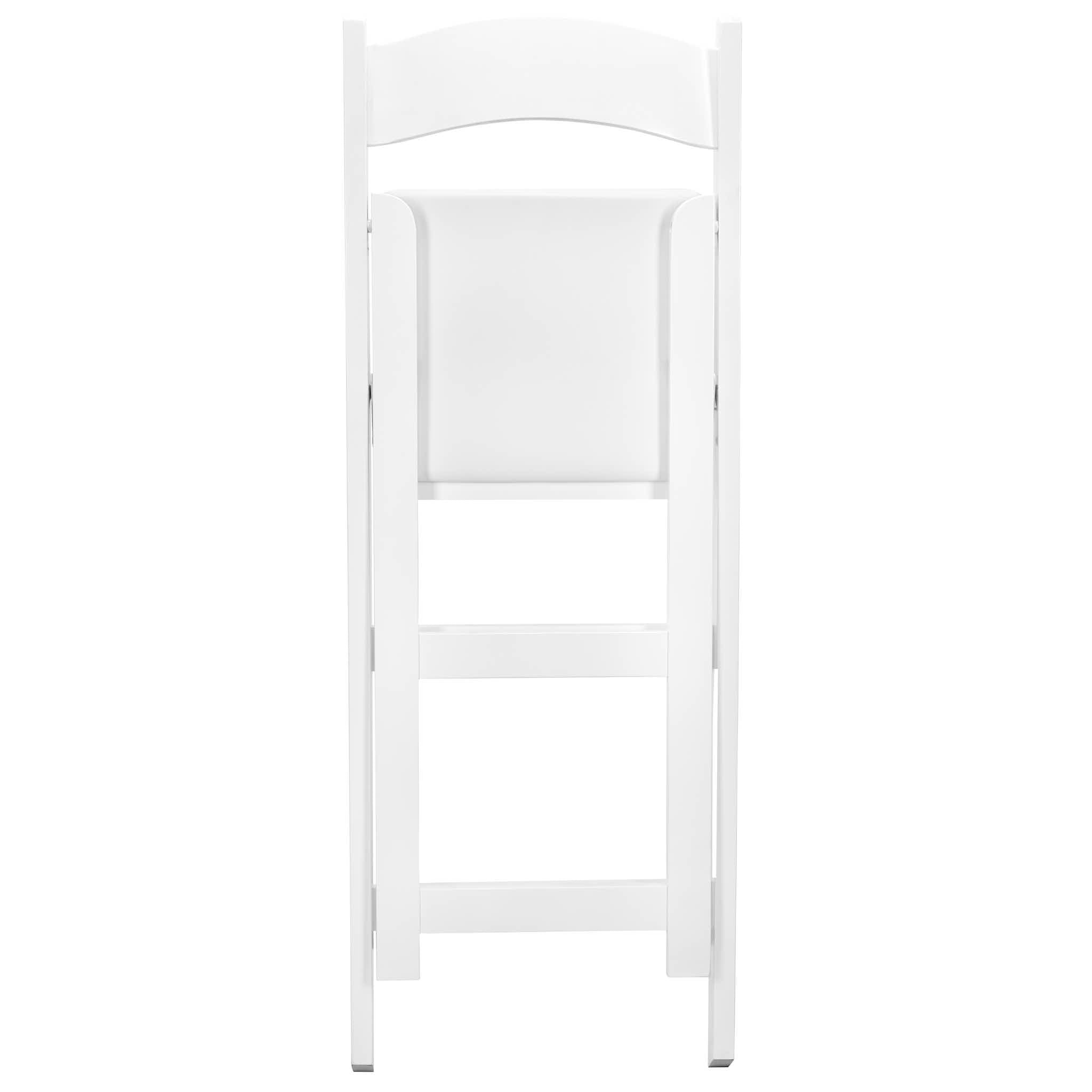 Chivari White ToughWood™ Folding Bar Stool with Padded Seat BFWW-AX