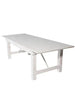 Chivari 96" x 40" (8 Foot) White Distressed Rectangle Straight Leg Wood Farm Table TFARMRT9640-WHITEDIS-S-LEG-AX-T