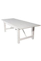 Chivari 96" x 40" (8 Foot) White Distressed Rectangle Straight Leg Wood Farm Table TFARMRT9640-WHITEDIS-S-LEG-AX-T