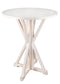 Chivari 36" (3 Foot) White Distressed Round Farm Cocktail Table Some Assembly Required TFARMCKTL36-WD-AX-T