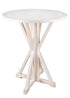 Chivari 36" (3 Foot) White Distressed Round Farm Cocktail Table Some Assembly Required TFARMCKTL36-WD-AX-T