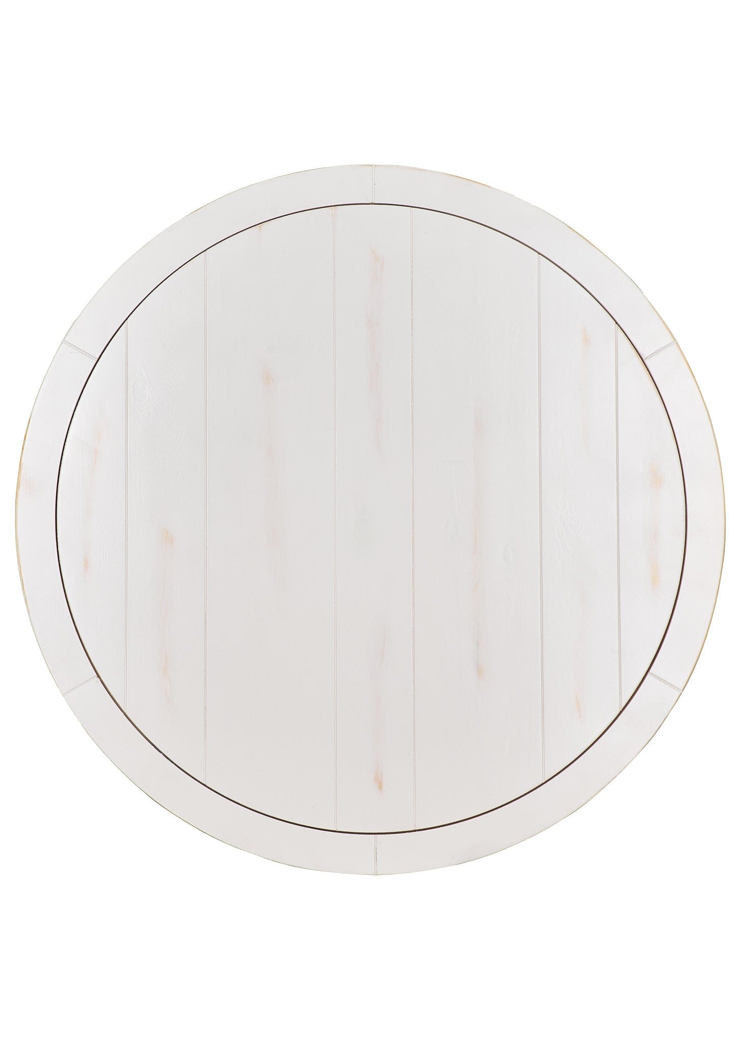 Chivari 36" (3 Foot) White Distressed Round Farm Cocktail Table Some Assembly Required TFARMCKTL36-WD-AX-T