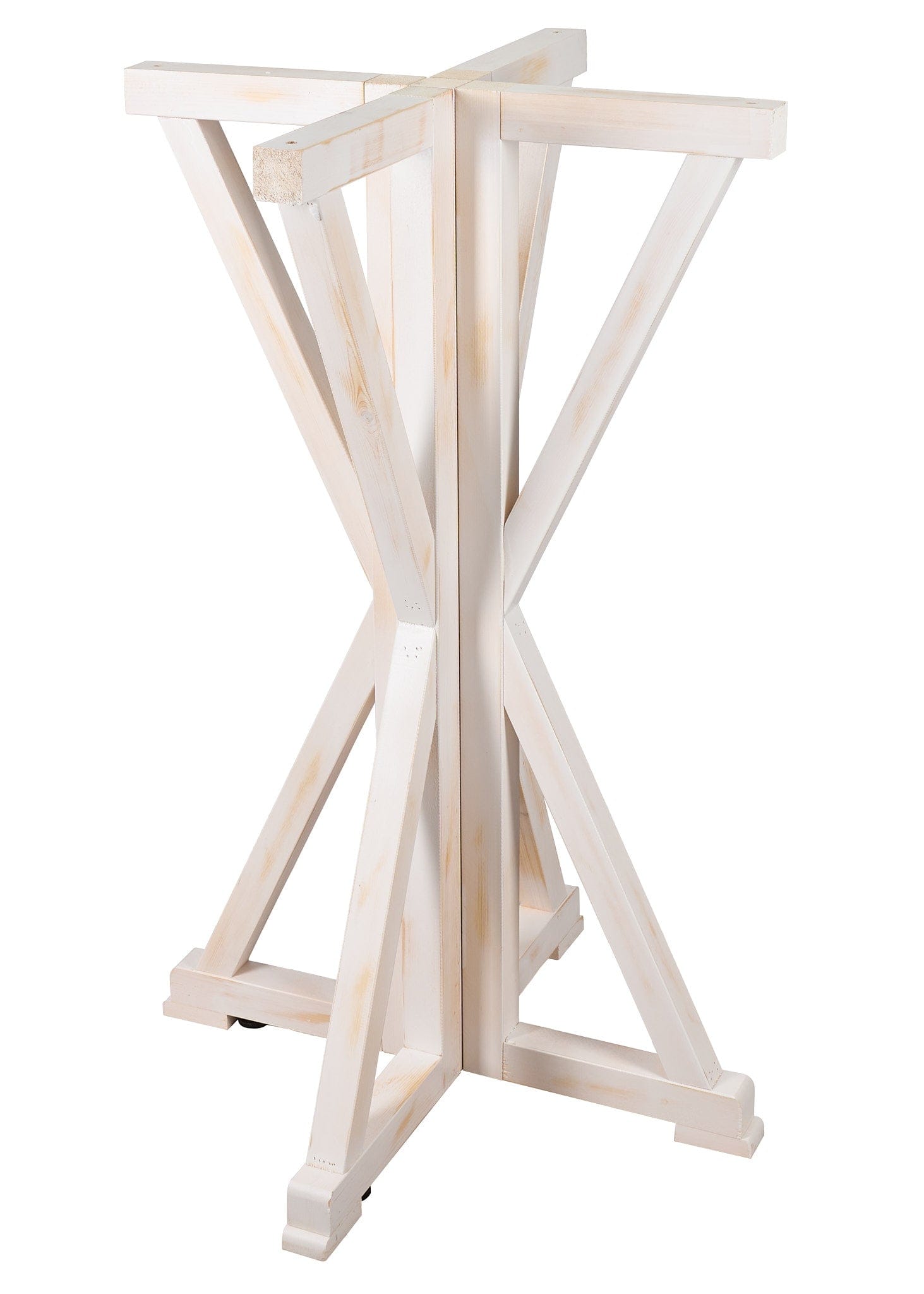 Chivari 36" (3 Foot) White Distressed Round Farm Cocktail Table Some Assembly Required TFARMCKTL36-WD-AX-T