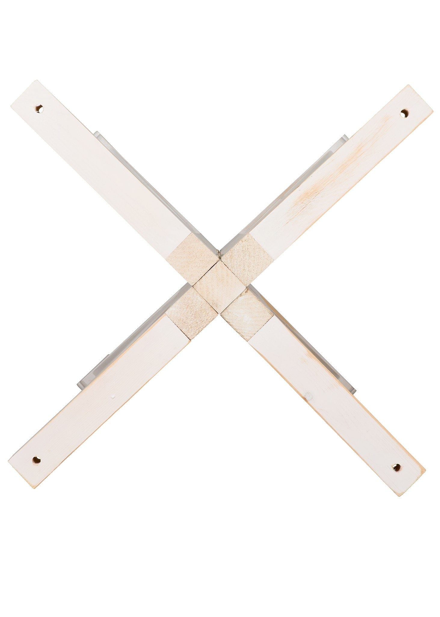 Chivari 36" (3 Foot) White Distressed Round Farm Cocktail Table Some Assembly Required TFARMCKTL36-WD-AX-T