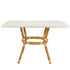 Toulouse 48" x 36" Glass Top White and Beige French Bistro Table TBTP4836WB-KT-AX-T