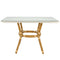 Toulouse 48" x 36" Glass Top White and Beige French Bistro Table TBTP4836WB-KT-AX-T