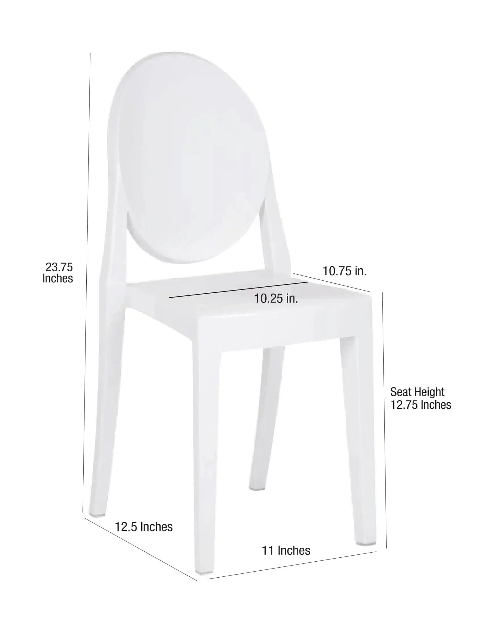 Chivari White Resin Kids Victoria Ghost Chair CGVRW-KID-ZG-T