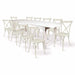 Chivari White Distressed Straight Leg Farm Table Dining Set with 10 Chairs TFARM-WHITEDIS-S-LEG-KIT-CXR-AX