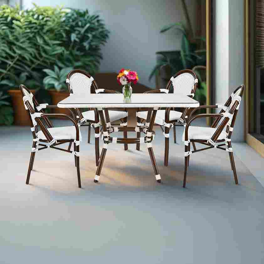 Toulouse White French Bistro Set Includes 48
