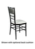 White 1.75" Thick Fabric Panel Back Chiavari Chair Cushion and SlipNot™ Technology