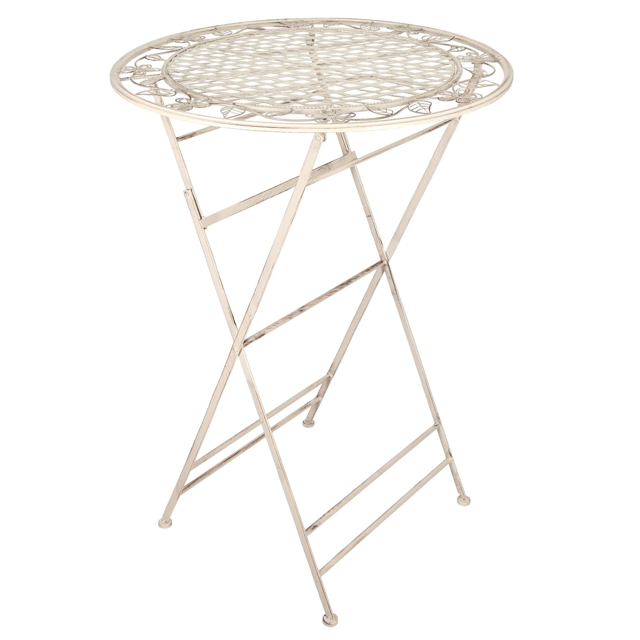 Chivari 32" Antique White Barcelona Bistro Cocktail Table TBBBMW-AX-T