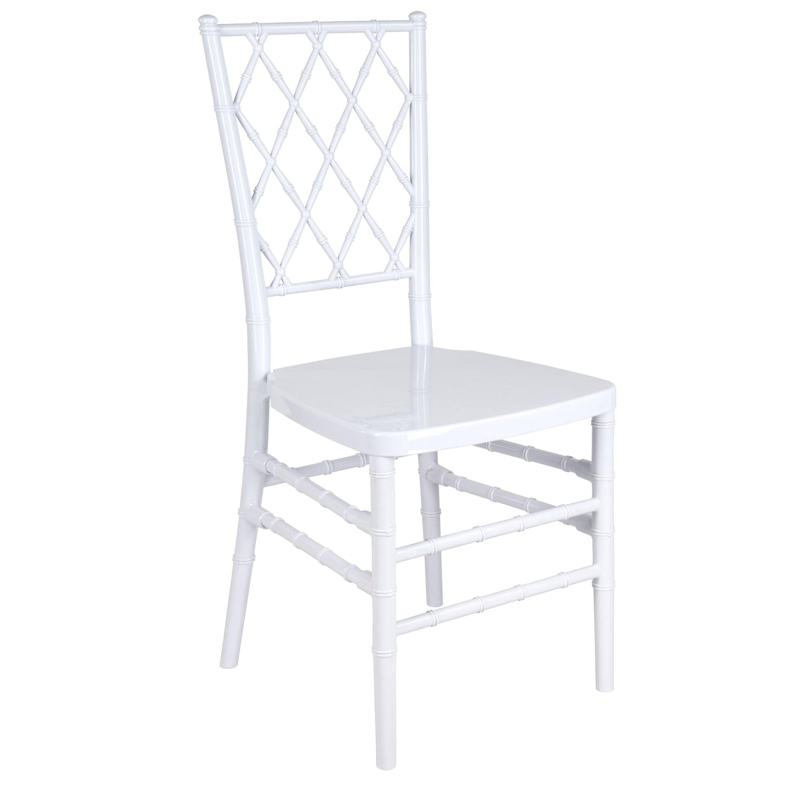 Chivari White Diamond Resin Chiavari Chair  - 4 Pack - Some Assembly Required CDRW-U-ZG-T-4