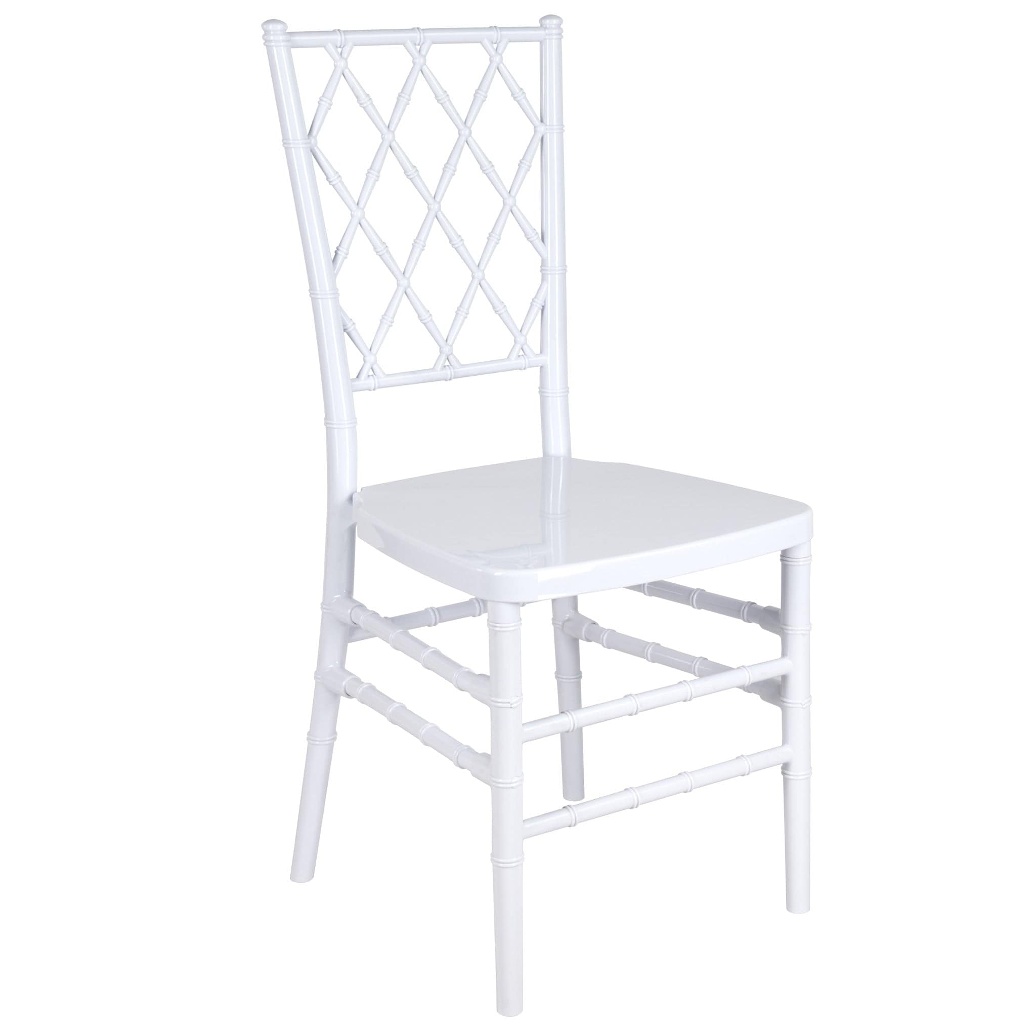 Chivari White Diamond Resin Chiavari Chair  - 4 Pack - Some Assembly Required CDRW-U-ZG-T-4