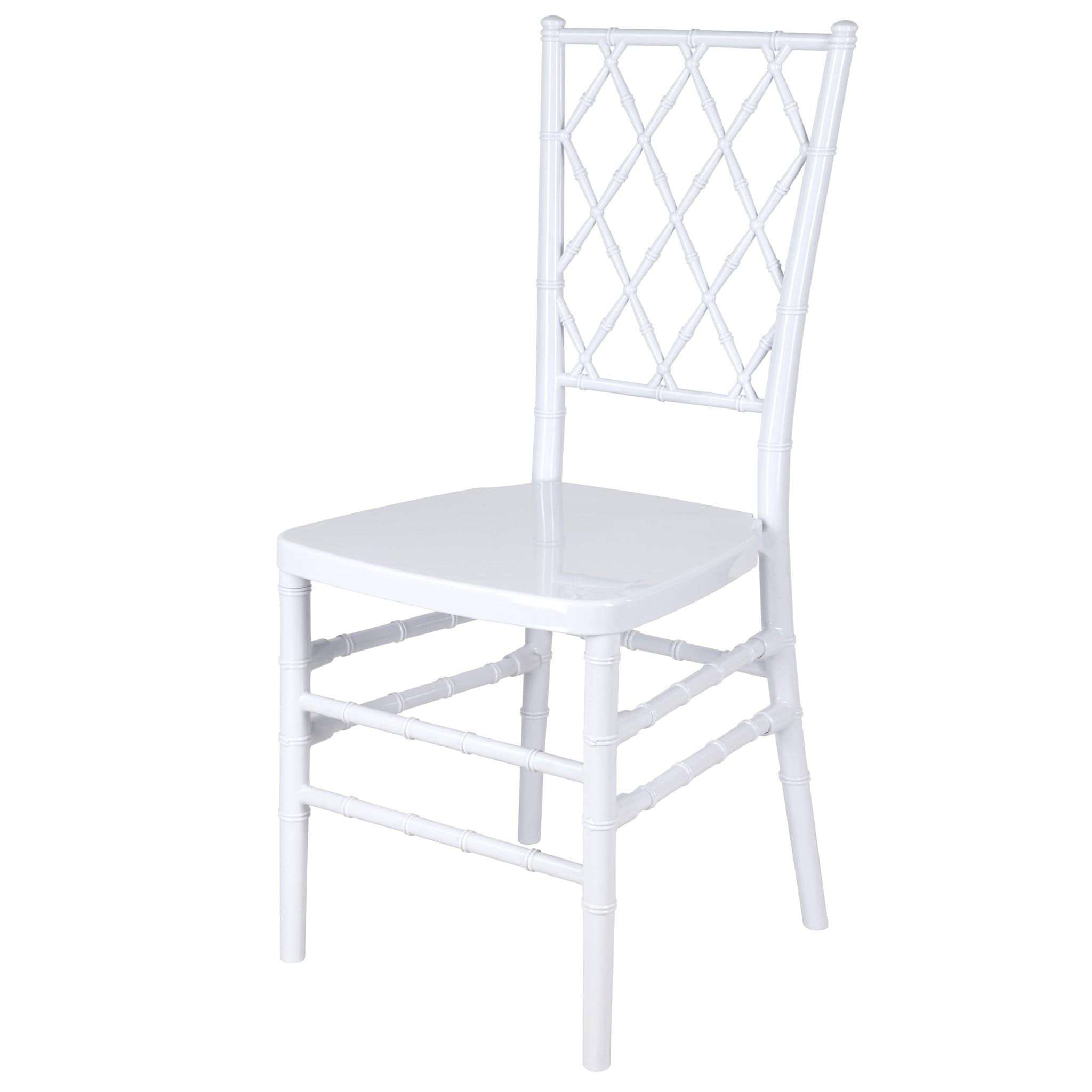 Chivari White Diamond Resin Chiavari Chair  - 4 Pack - Some Assembly Required CDRW-U-ZG-T-4