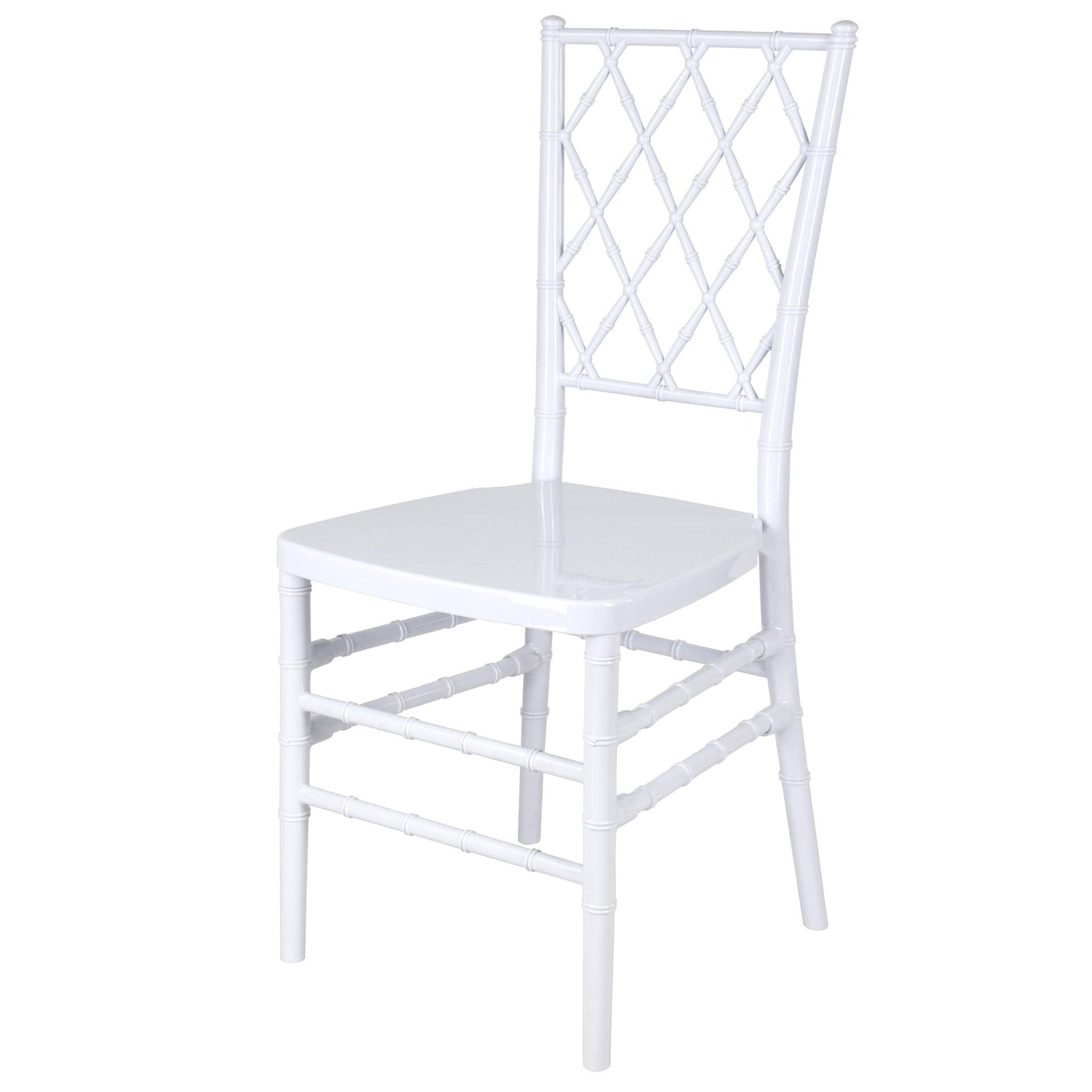 Chivari White Diamond Resin Chiavari Chair  - 4 Pack - Some Assembly Required CDRW-U-ZG-T-4
