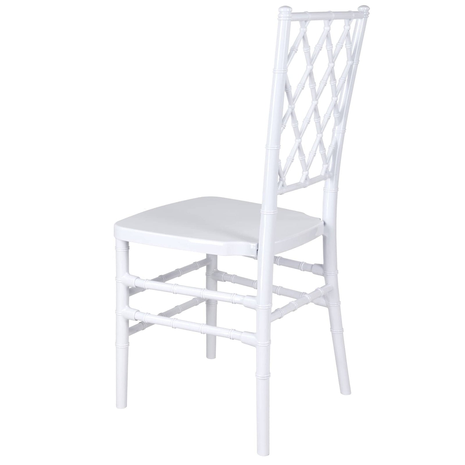Chivari White Diamond Resin Chiavari Chair  - 4 Pack - Some Assembly Required CDRW-U-ZG-T-4
