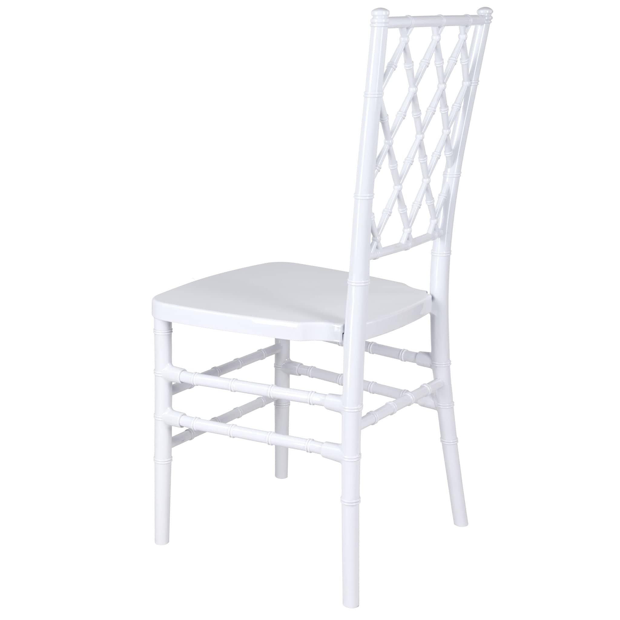Chivari White Diamond Resin Chiavari Chair  - 4 Pack - Some Assembly Required CDRW-U-ZG-T-4