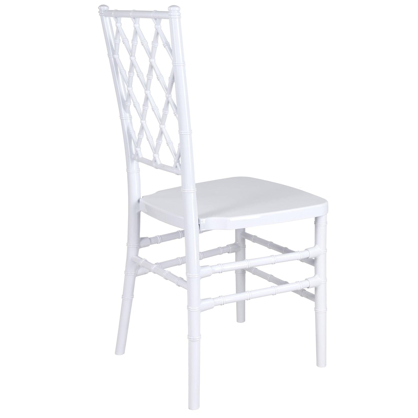 Chivari White Diamond Resin Chiavari Chair  - 4 Pack - Some Assembly Required CDRW-U-ZG-T-4