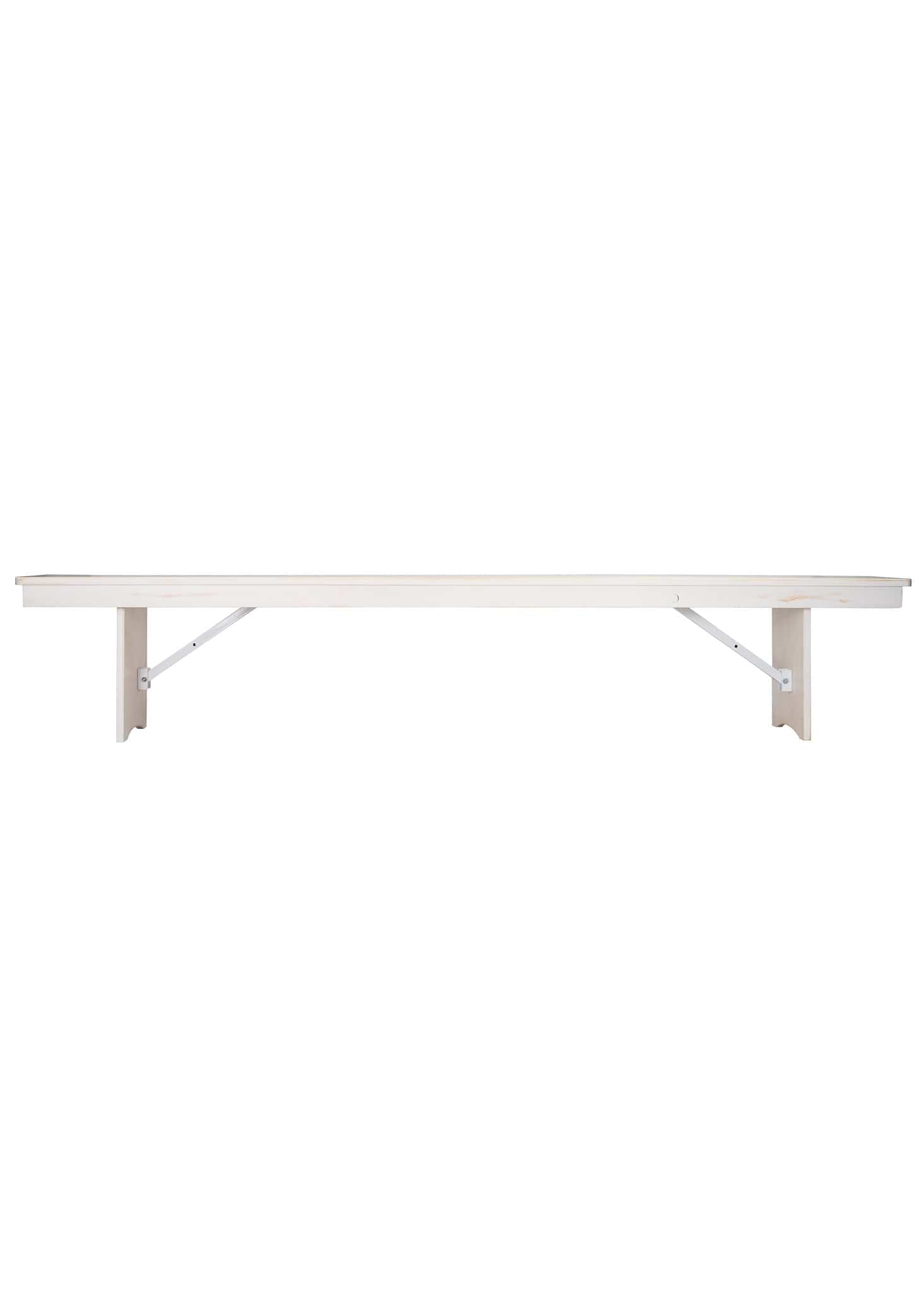Chivari White Distressed 8 Foot (96″ x 12″) Rectangle Farmhouse Table Bench TFARM-BENCH-9612-WHITEDIST-AX-T
