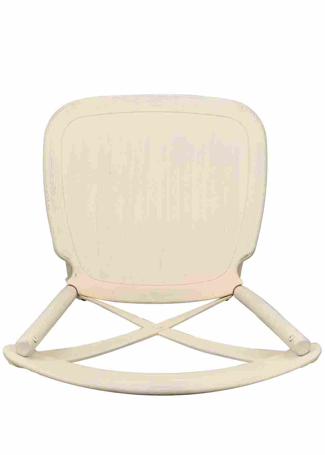 Chivari White Distressed ToughResin™ WoodGrain Cross Back Chair CXRWD-AX-T
