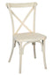 Chivari White Distressed ToughResin™ WoodGrain Cross Back Chair CXRWD-AX-T