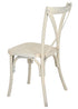 Chivari White Distressed ToughResin™ WoodGrain Cross Back Chair CXRWD-AX-T