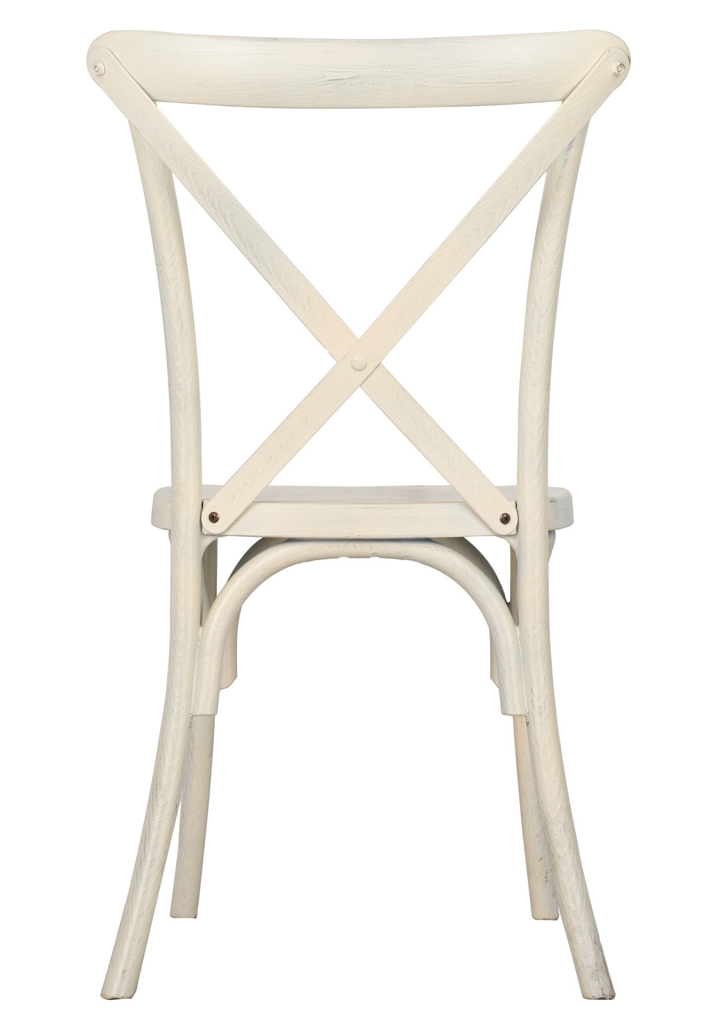 Chivari White Distressed ToughResin™ WoodGrain Cross Back Chair CXRWD-AX-T