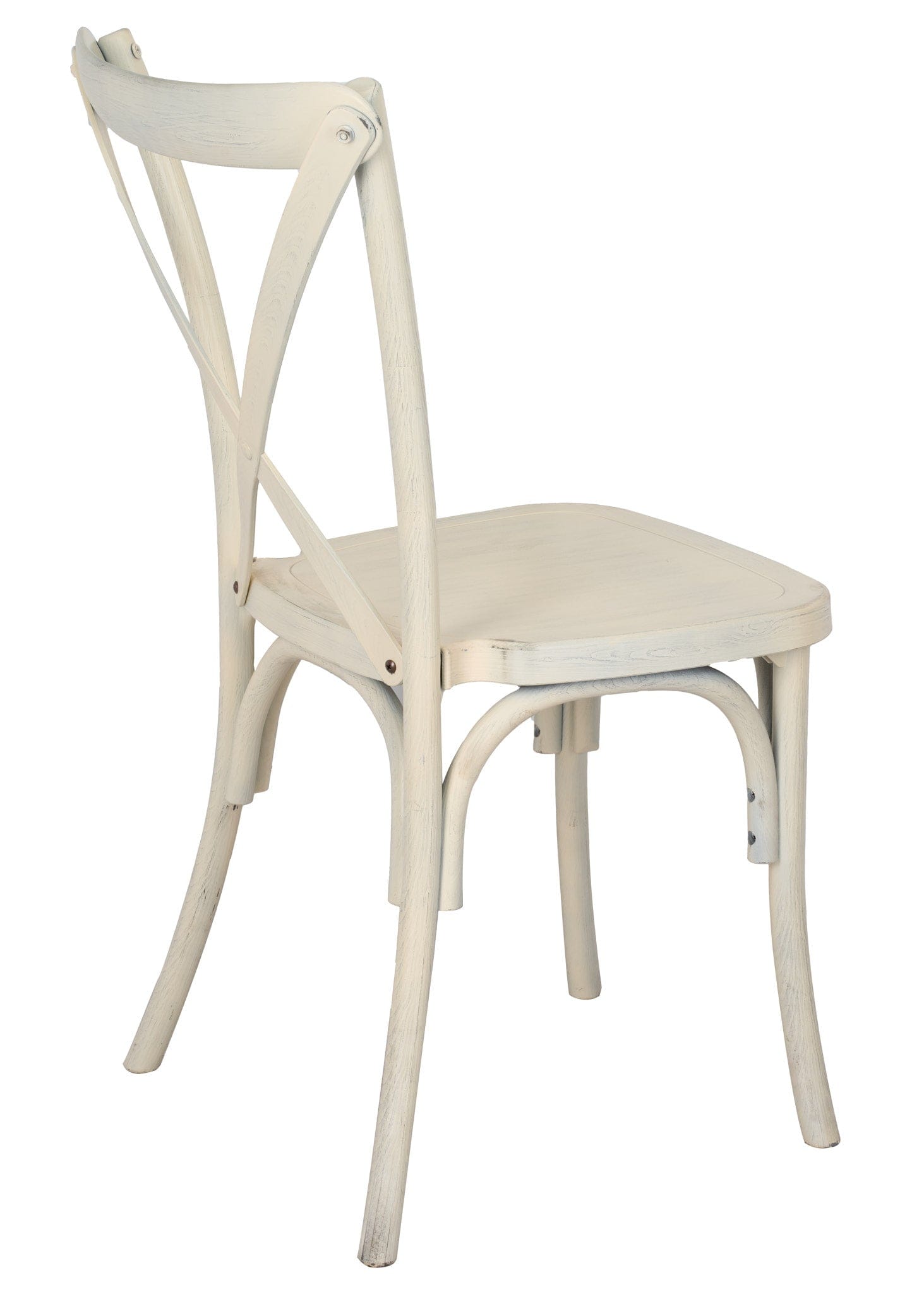 Chivari White Distressed ToughResin™ WoodGrain Cross Back Chair CXRWD-AX-T