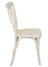 Chivari White Distressed ToughResin™ WoodGrain Cross Back Chair CXRWD-AX-T