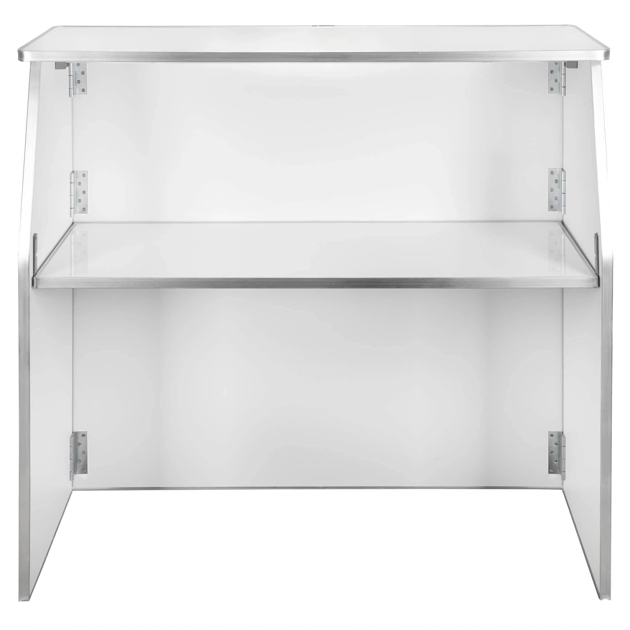 Chivari White 42" Tall x 48" Long Portable Folding Bar Laminate Surface PVC Edge BAR-FOLD-48-WHITE-AX-T