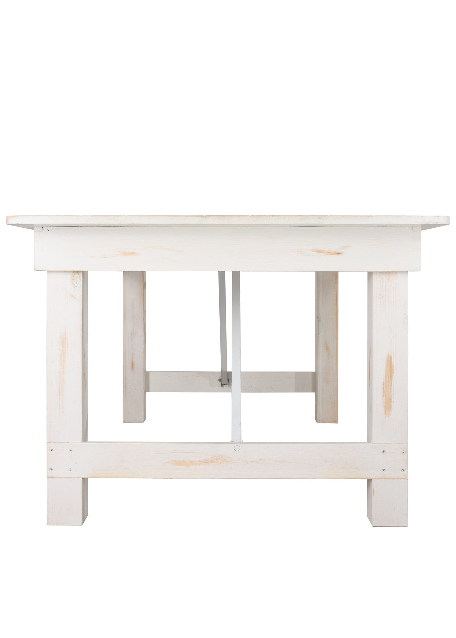 Chivari 72″ x 40″ (6 Foot ) White Distressed Rectangle Straight Leg Wood Farm Table TFARMRT7240-WHITEDIS-S-LEG-AX-T