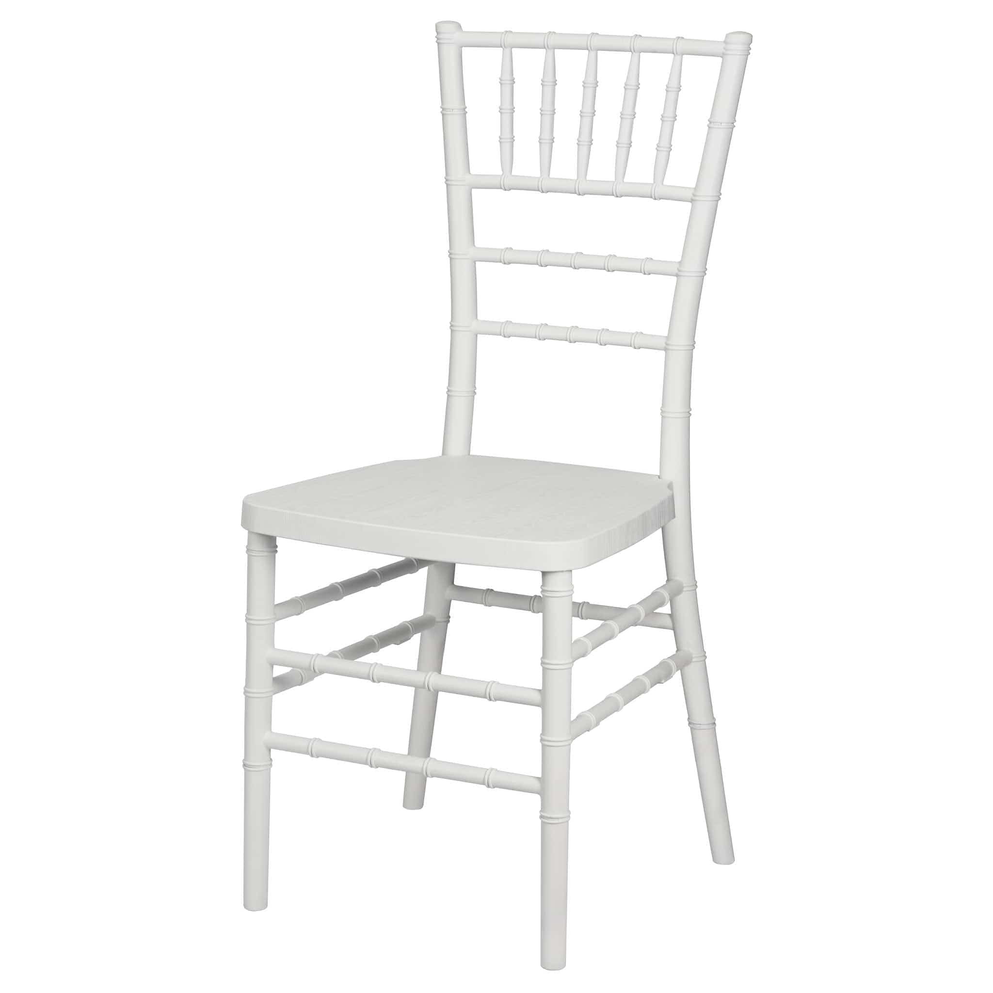 Chivari White Woodgrain™ Resin Steel Skeleton Chiavari Chair CCRWB-STEEL-AX-T