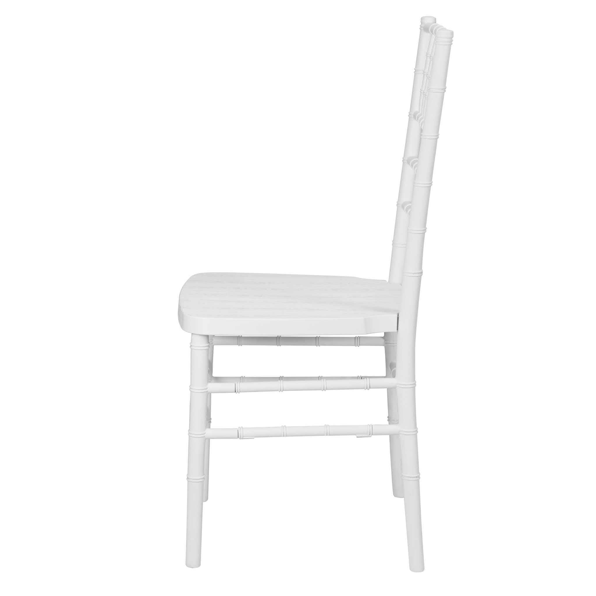 Chivari White Woodgrain™ Resin Steel Skeleton Chiavari Chair CCRWB-STEEL-AX-T