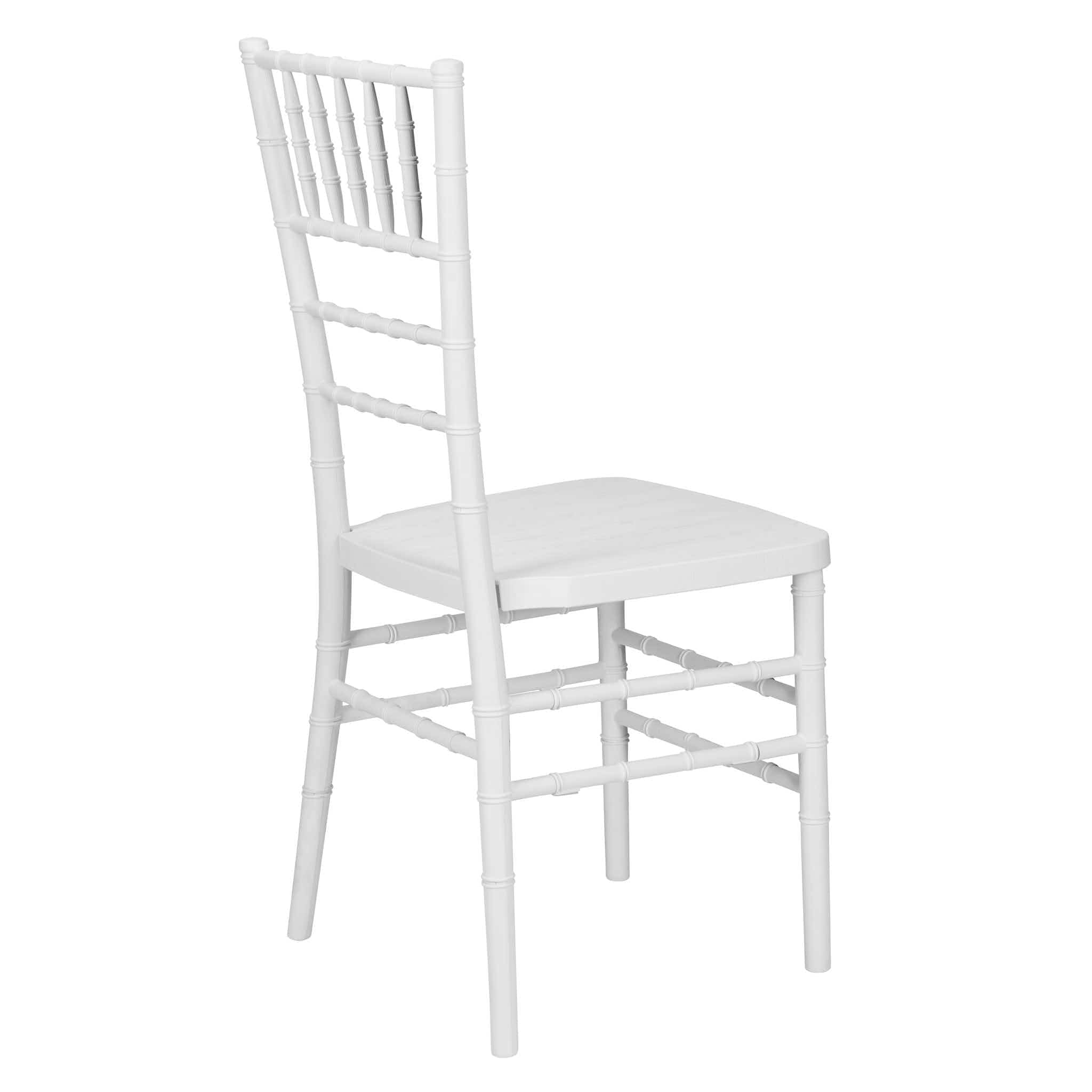 Chivari White Woodgrain™ Resin Steel Skeleton Chiavari Chair CCRWB-STEEL-AX-T