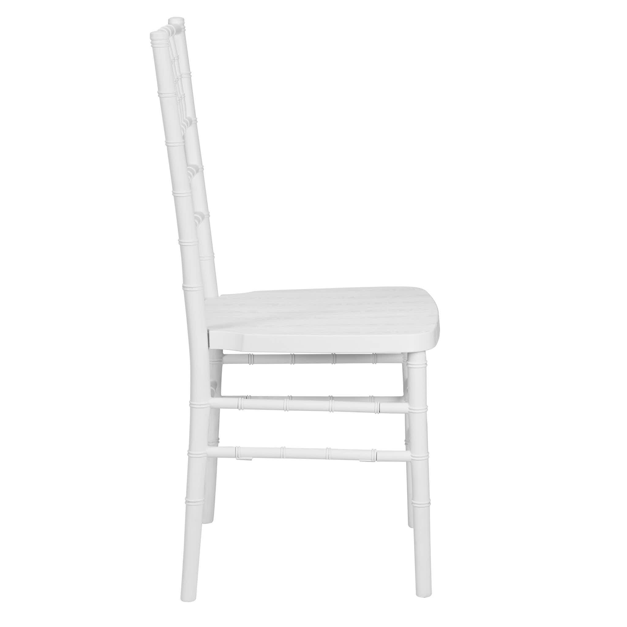Chivari White Woodgrain™ Resin Steel Skeleton Chiavari Chair CCRWB-STEEL-AX-T