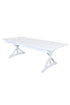 White Distressed Farm Table, Rectangle 96x40, X-Shape Leg (Z Series)