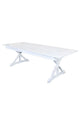 Chivari 96" x 40" (8 Foot) White Distressed Rectangle X Leg Wood Farm Table TFARMRT9640-WHITEDIS-X-LEG-AX-T