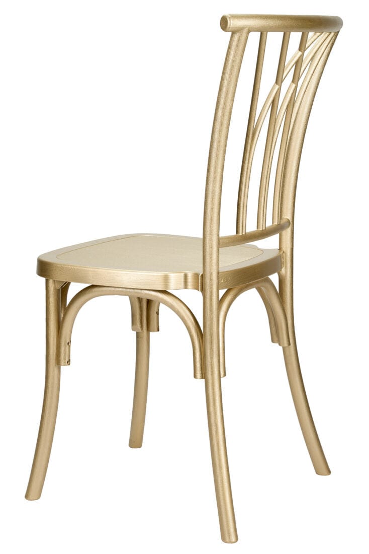 Chivari Gold Champagne ToughResin™ Willow Chair CWRG-ZG-T