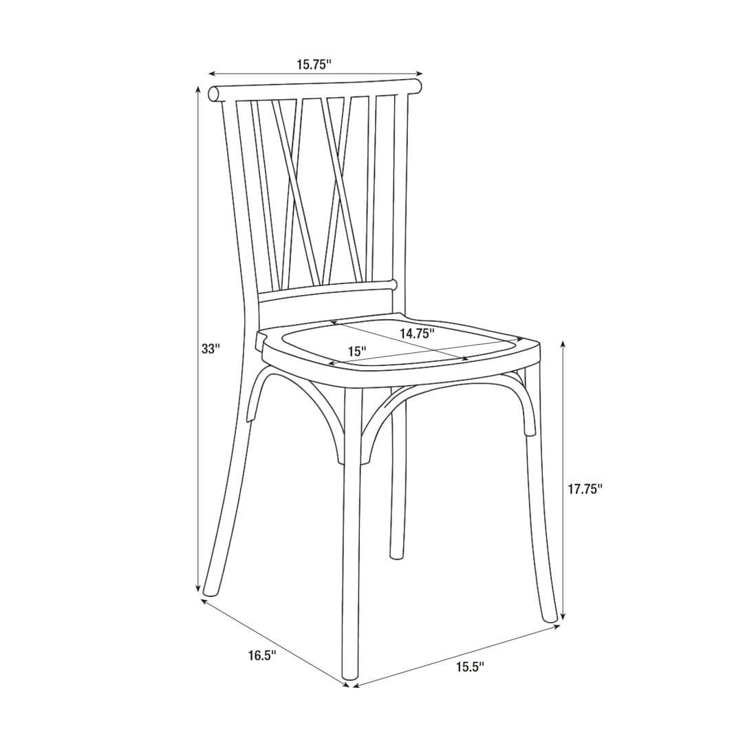 Chivari Chestnut Willow Mono Frame BasicResin™ Chair CWPC-ZG