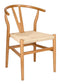 Chivari Natural Wood Wishbone Wood Chair with Natural Rope Seat CWHWNN-ZG-T