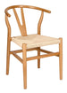 Chivari Natural Wood Wishbone Wood Chair with Natural Rope Seat CWHWNN-ZG-T