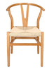 Chivari Natural Wood Wishbone Wood Chair with Natural Rope Seat CWHWNN-ZG-T