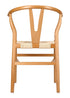 Chivari Natural Wood Wishbone Wood Chair with Natural Rope Seat CWHWNN-ZG-T