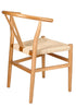 Chivari Natural Wood Wishbone Wood Chair with Natural Rope Seat CWHWNN-ZG-T