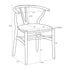 Chestnut Wishbone Resin Chair with Ivory Vinyl Seat