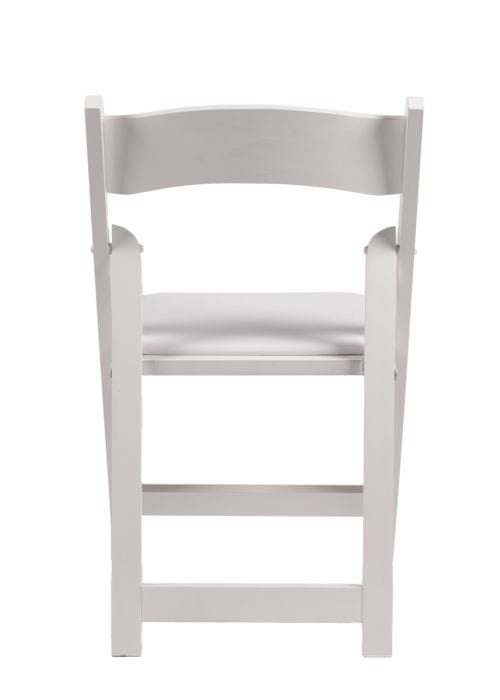 Chivari White ToughWood™ Folding Chair with White Cushion CFWW-WHI-AX-T