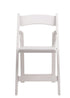 Chivari White ToughWood™ Folding Chair with White Cushion CFWW-WHI-AX-T