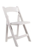 Chivari White ToughWood™ Folding Chair with White Cushion CFWW-WHI-AX-T