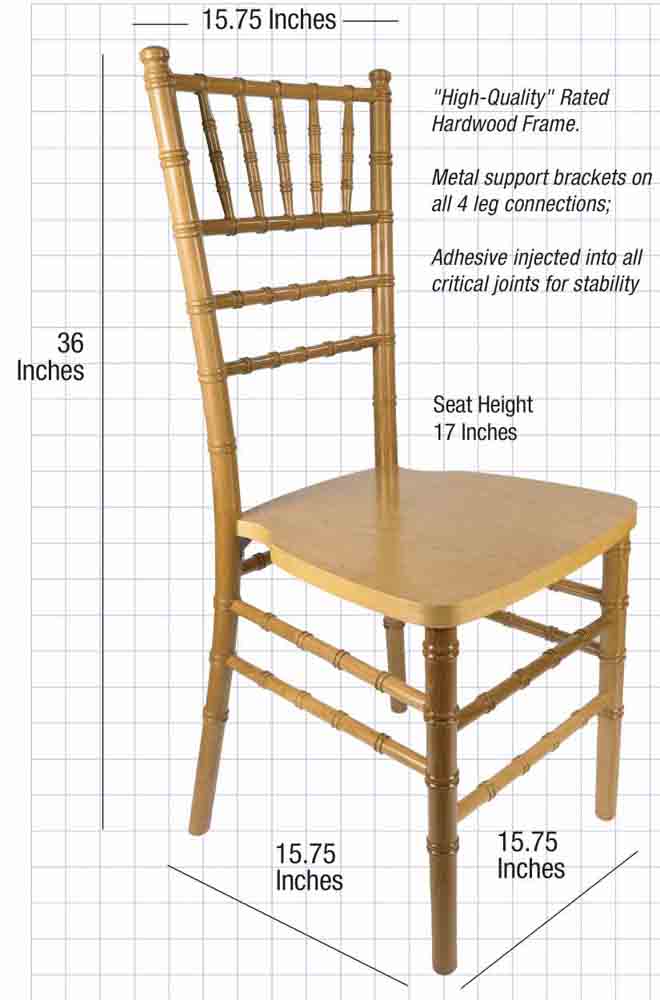 Chivari 40 Chair Pack Dark Natural ToughWood™ Chiavari Chair CCWND-ZG-T-40