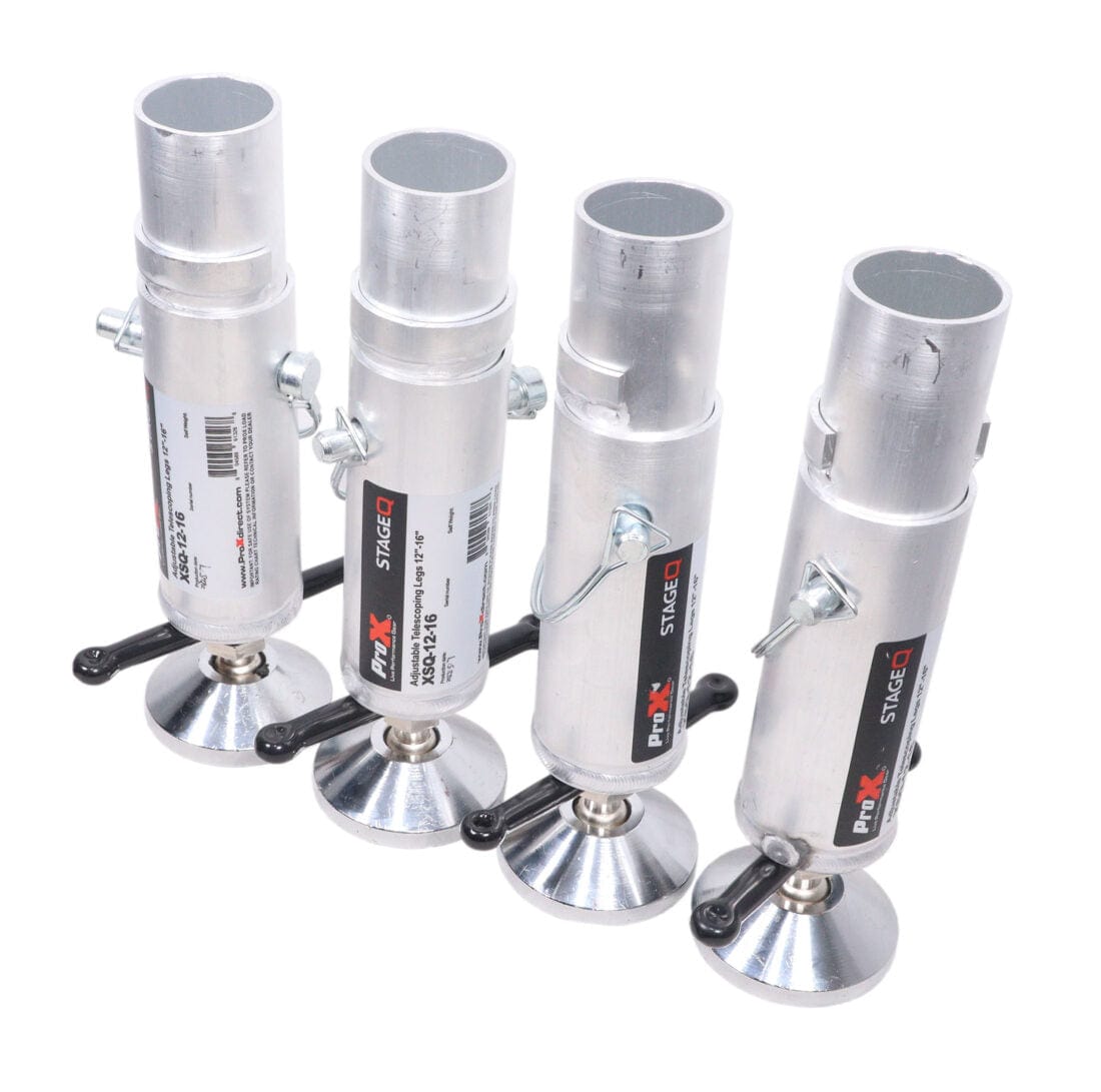 ProX ProX XSQ-1215 MK2 Set of (4) Telescoping Stage Legs with Ball Joint Adjusts from 12 to 15 inches compatible with ProX StageQ Platforms XSQ-12-15